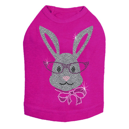 Girl Bunny with Glasses and Bow - Dog Tank