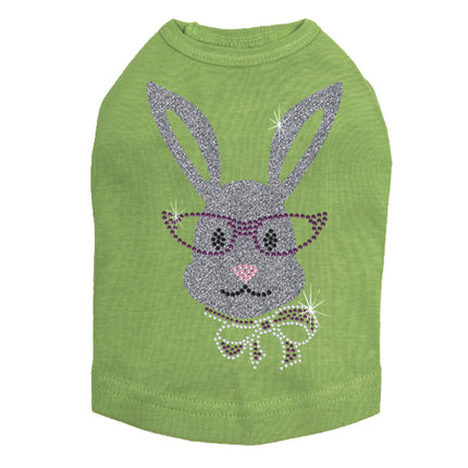 Girl Bunny with Glasses and Bow - Dog Tank