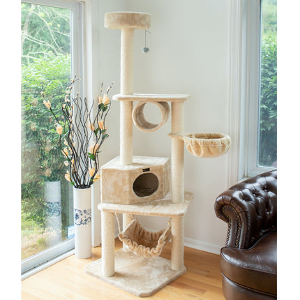 Armarkat 72" H Pet Cat Tower Tower EntertaInment Furniture With Lounge Basket Perch A7204