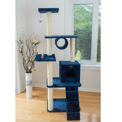 Armarkat 71" Navy Cat ClimbIng Tower Cat Scratching Furniture A7101