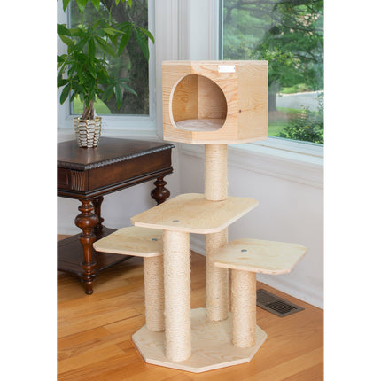 Armarkat Premium S4203 Scots Pine Solid Wood Cat Tree 46" Tall