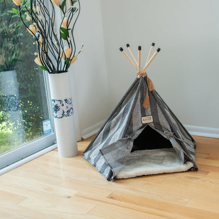 Armarkat Cat Bed C56HBS/SH Teepee Style With Striped Pattern