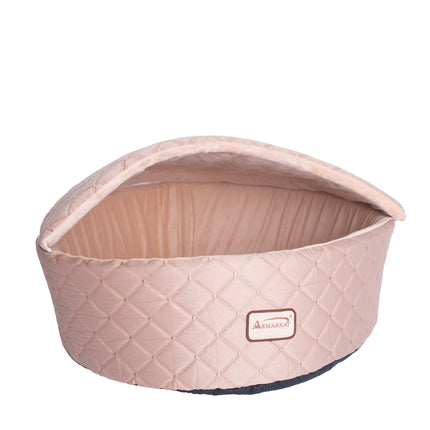 Armarkat Cuddle Cave Cat Bed With Detachable & Collasible Zipper Top C33HFS/FS-M Medium Light Apricot