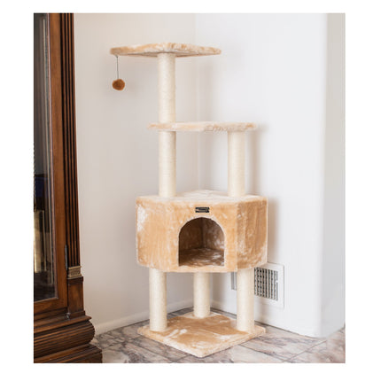 Armarkat 3 Levels Cat Tower for Kittens Play 48 Height Beige A4801