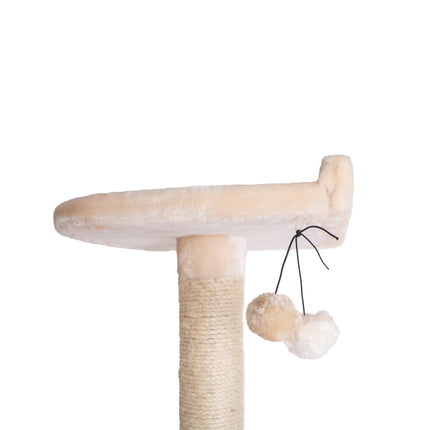 Armarkat 64" Cat Tree With Sractch Sisal Post Soft-side Playhouse A6401 Almond