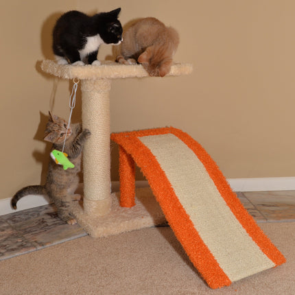 Two-Level Platform Scratcher W Sisal Carpet Ramp