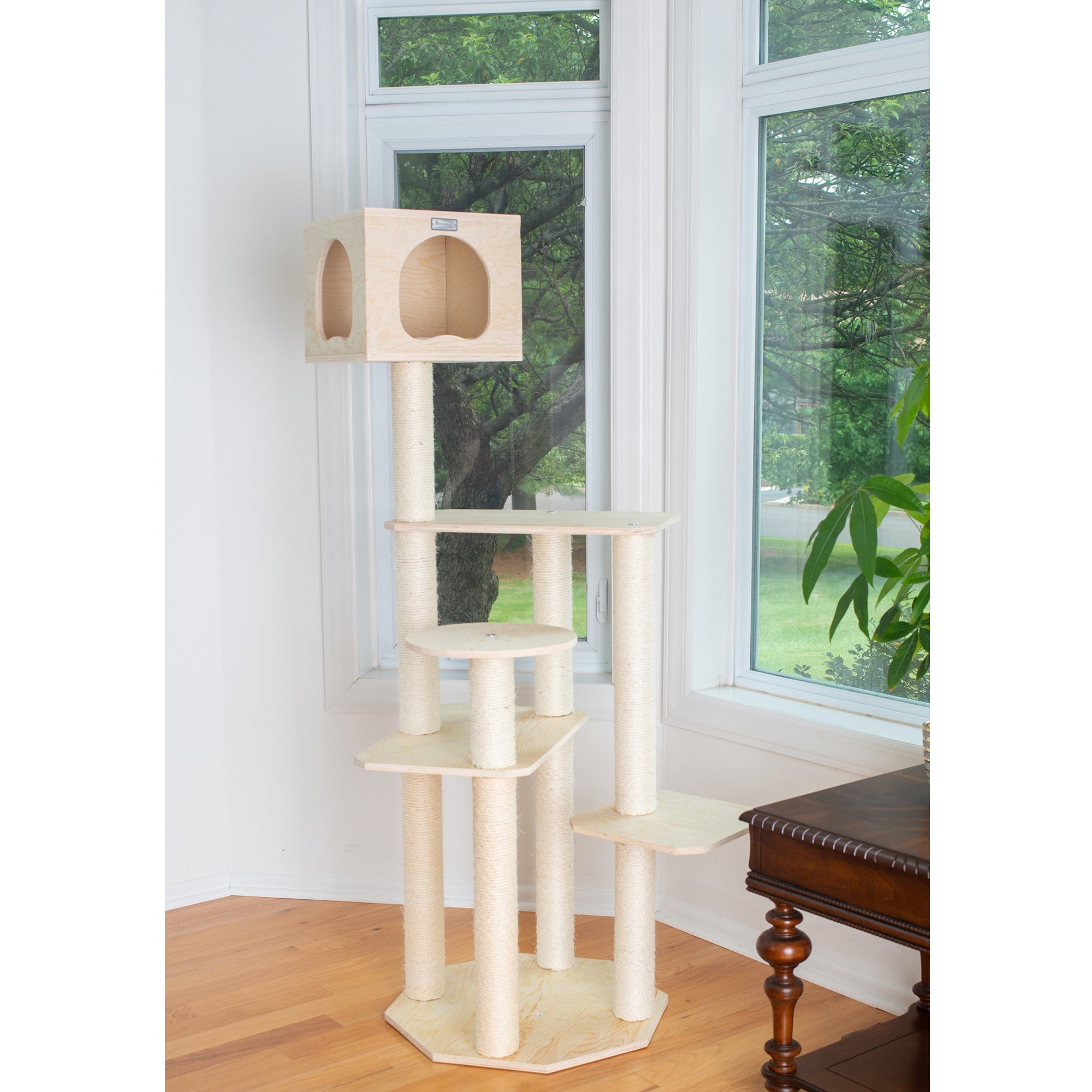 Armarkat Premium Scots Pine 69-Inch Cat Tree With Five Levels, Perch, Condo