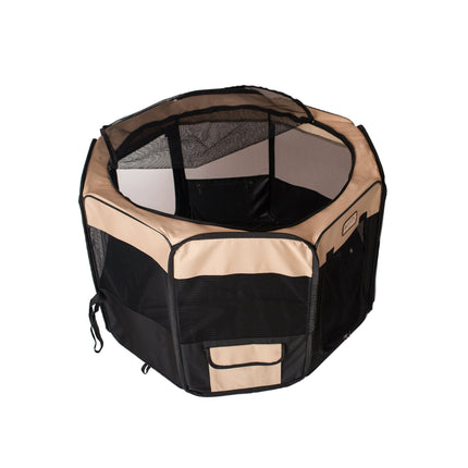 Armarkat PP003BGE-M Portable Pet Playpen In Black and Beige Combo