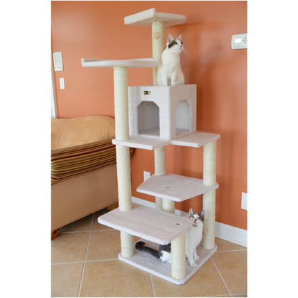 Armarkat B6802 Classic Cat Tree In Ivory Jackson Galaxy Approved Six Levels With Condo and Two Perches