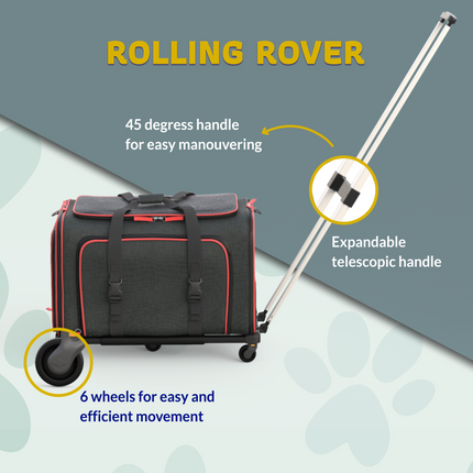 Katziela Rolling Rover Airline Compliant Expandable Wheeled Pet Carrier