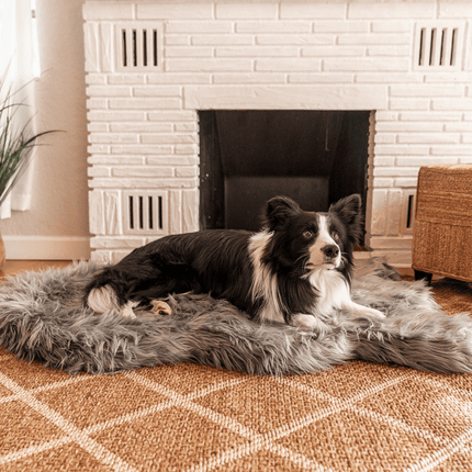 PupRug by Paw.com™ Faux Fur Orthopedic Dog Bed - Curve Charcoal Grey