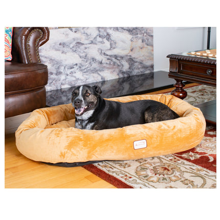 Armarkat Bolstered Pet Bed and Mat ultra-soft Dog Bed Brown Large