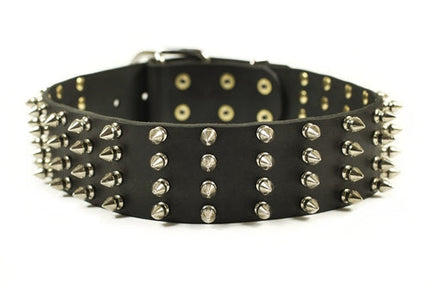 4 Row Spikes Collar 2 1/4" Width