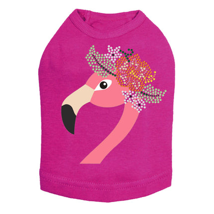 Flamingo with Flowers - Dog Tank