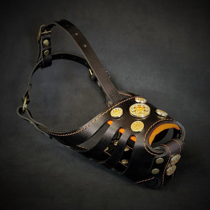 The ''Bijou'' Basket Muzzle Black & Orange