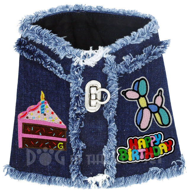 Happy Birthday Denim Harness Vest