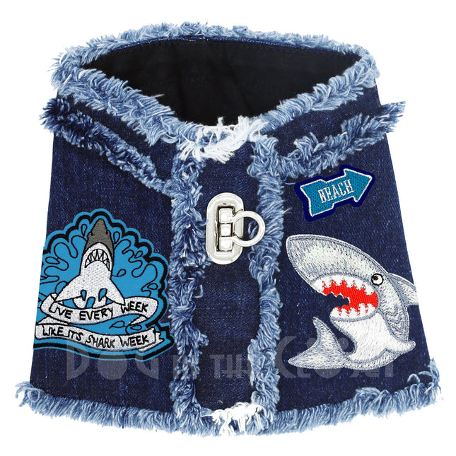 Shark Attack Denim Harness Vest