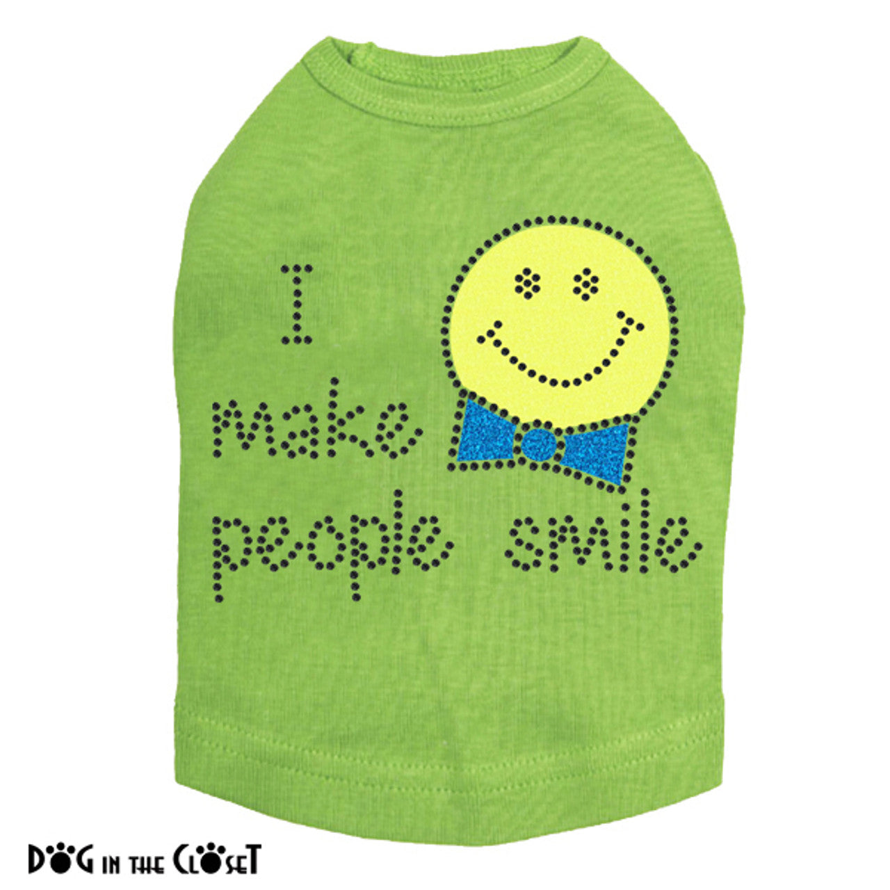 I Make People Smile (Boy) - Dog Tank Lime Green