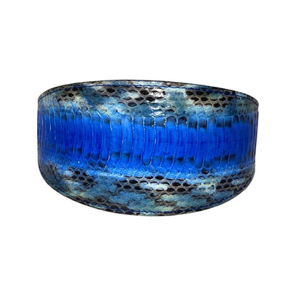 Stunning Multi-Blue Tone Snake 3” Wide Style Collar