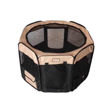 Armarkat PP003BGE-M Portable Pet Playpen In Black and Beige Combo