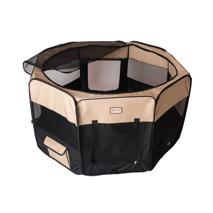 Armarkat PP003BGE-XL Portable Pet Playpen In Black and Beige Combo