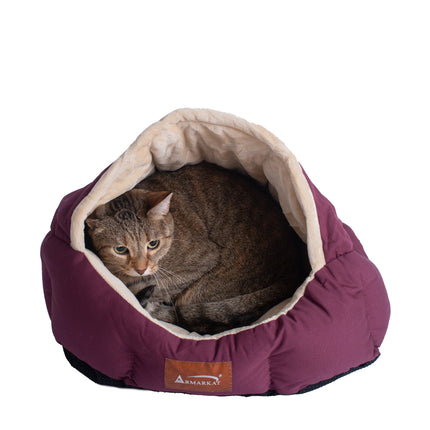 Armarkat Cat Bed Small Pet Bed Burgundy/Ivory C08HJH/MH