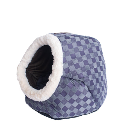 Armarkat Cuddle Cave Cat Bed C44 For Cats & Puppy Dogs Blue Checkered