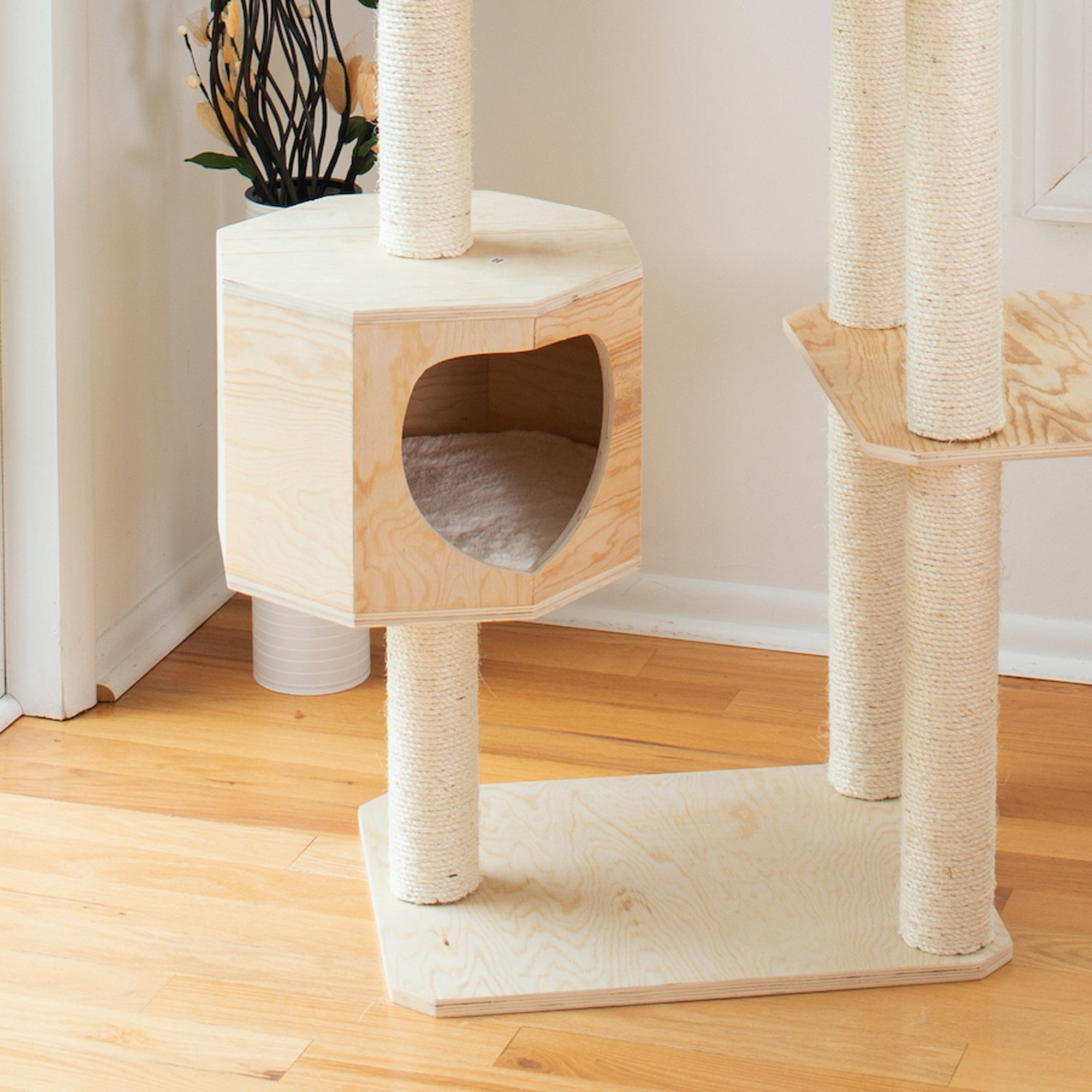 Armarkat Premium Scots Pine 89-Inch Cat Tree Tower With Seven Levels, Two Playhouses