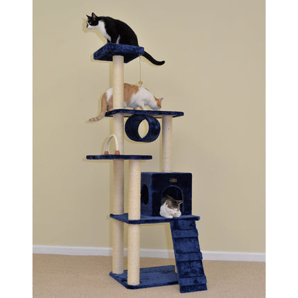 Armarkat 71" Navy Cat ClimbIng Tower Cat Scratching Furniture A7101