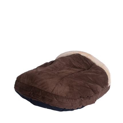 Armarkat Slipper Shape Cat Bed For Indoor Cats & Dogs Mocha/Beige