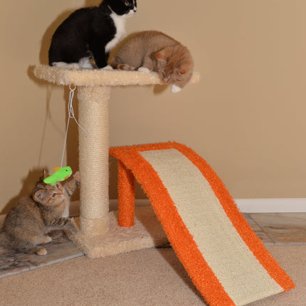 Two-Level Platform Scratcher W Sisal Carpet Ramp