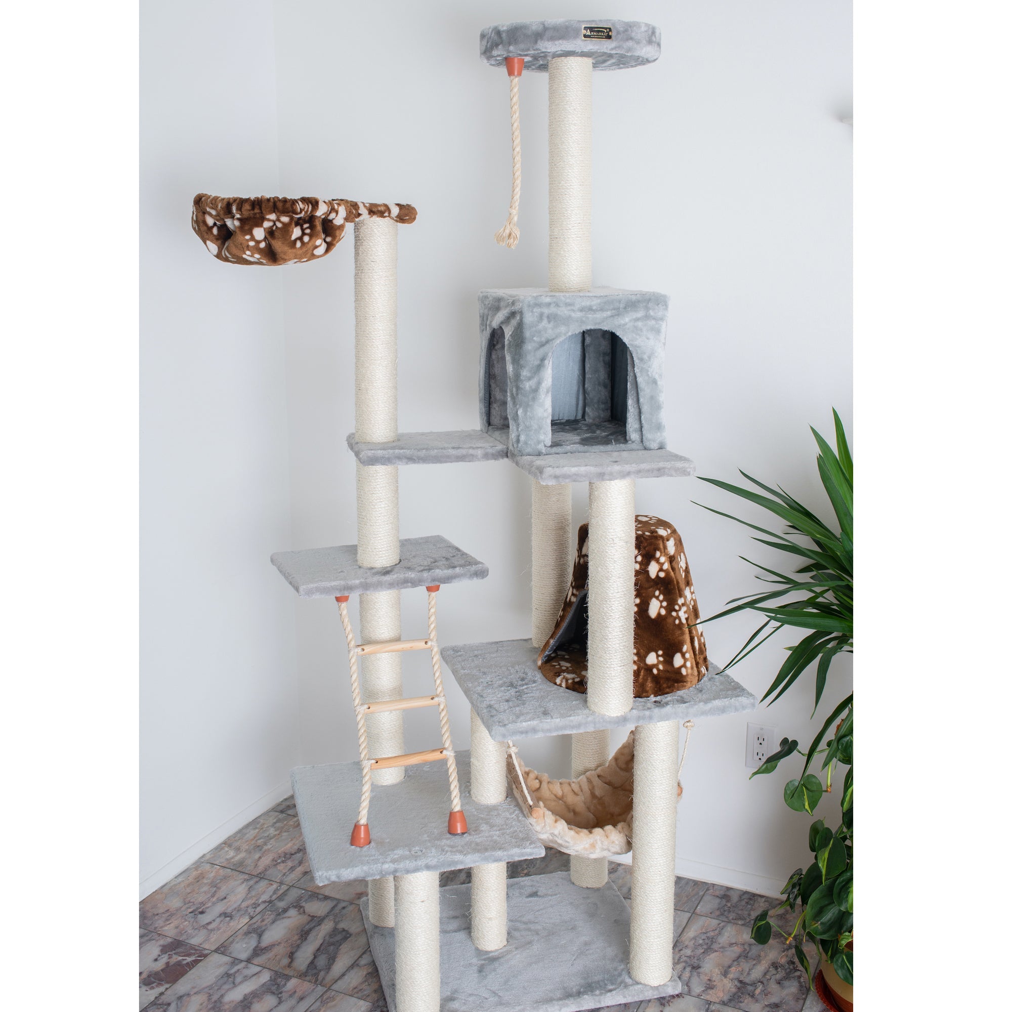 Armarkat Cat Climber Play House, A7802 Cat furniture With Playhouse,Lounge Basket