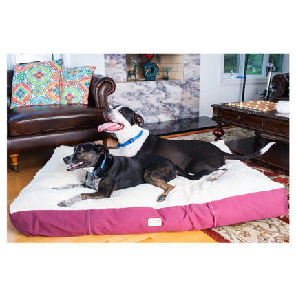 Armarkat M02HJH/MB-XXL Double Extra Large Pet Bed Mat With Poly Fill Cushion And Removable Cover In Ivory & Burgundy