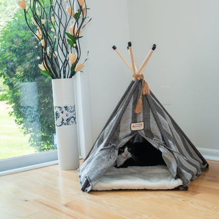 Armarkat Cat Bed C56HBS/SH Teepee Style With Striped Pattern