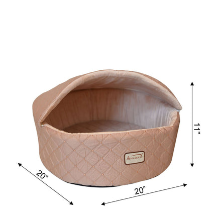 Armarkat Cuddle Cave Cat Bed With Detachable & Collasible Zipper Top C33HFS/FS-S Small Light Apricot