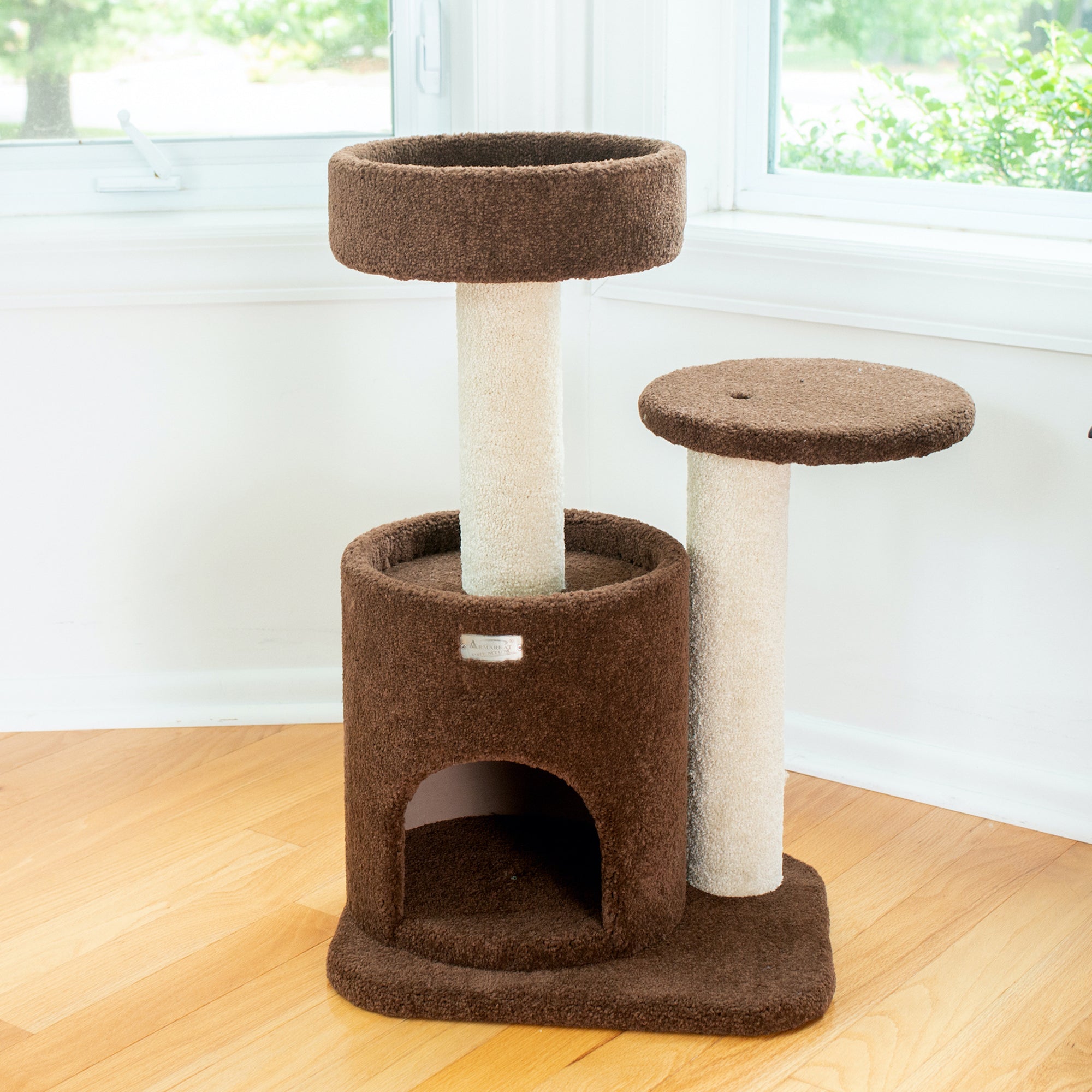 Armarkat F3005 Carpeted Cat Tree Condo, Kitten Activity Tree, Brown