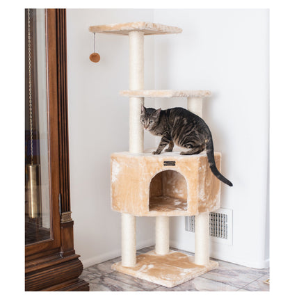 Armarkat 3 Levels Cat Tower for Kittens Play 48 Height Beige A4801