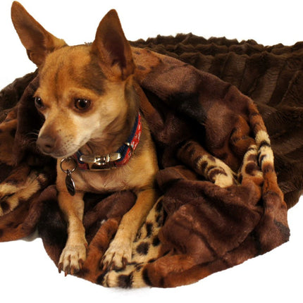 Exotic Fur Brown/Gold & Brown Mink Cuddle Pouch