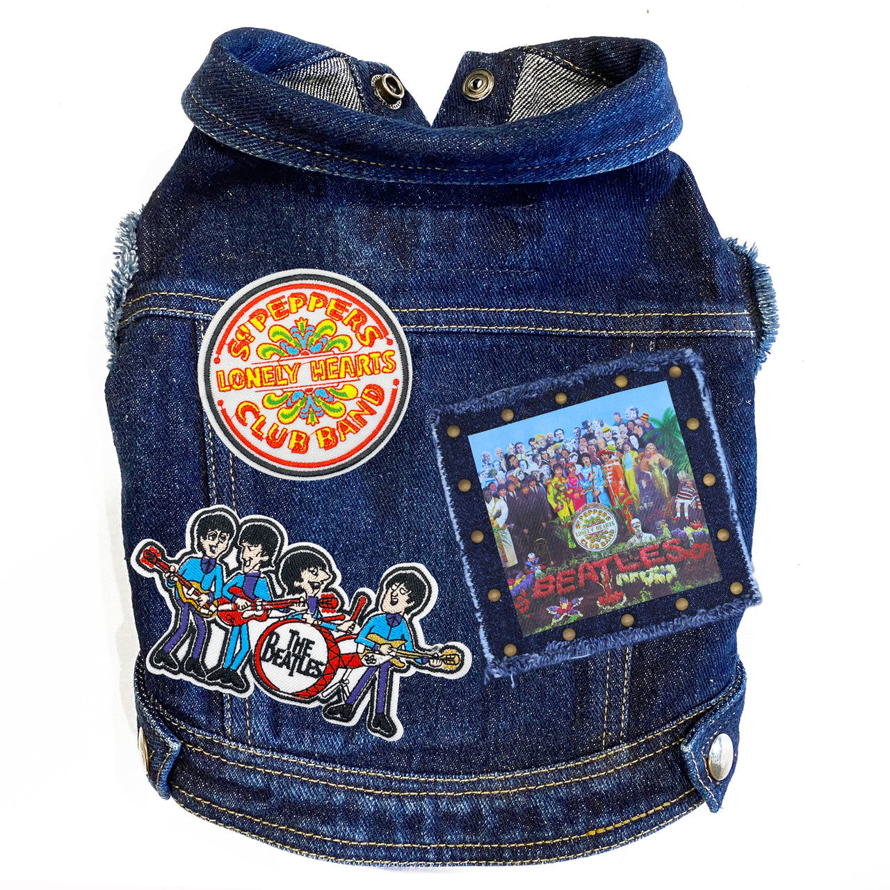 Rock Star (The Beatles) Sgt. Pepper Denim Dog Jacket Blue Denim