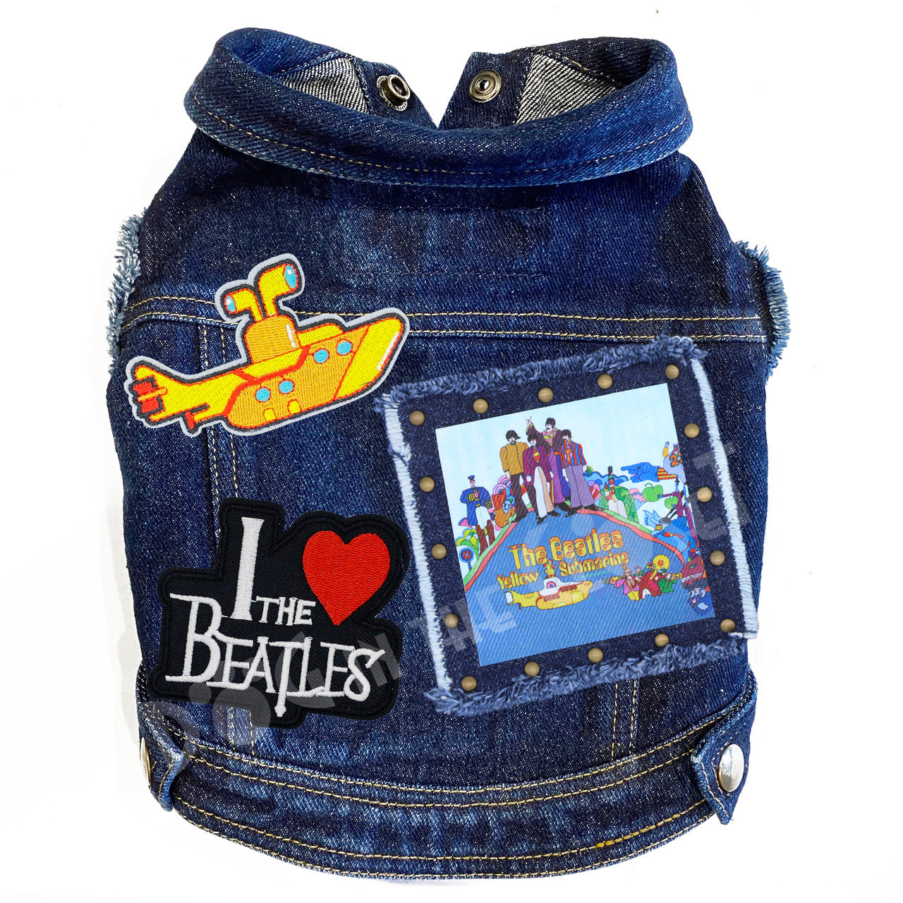 Rock Star (The Beatles) Yellow Submarine Denim Dog Jacket Blue Denim