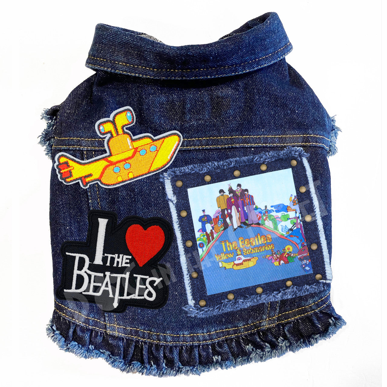 Rock Star (The Beatles) Yellow Submarine Denim Dog Jacket