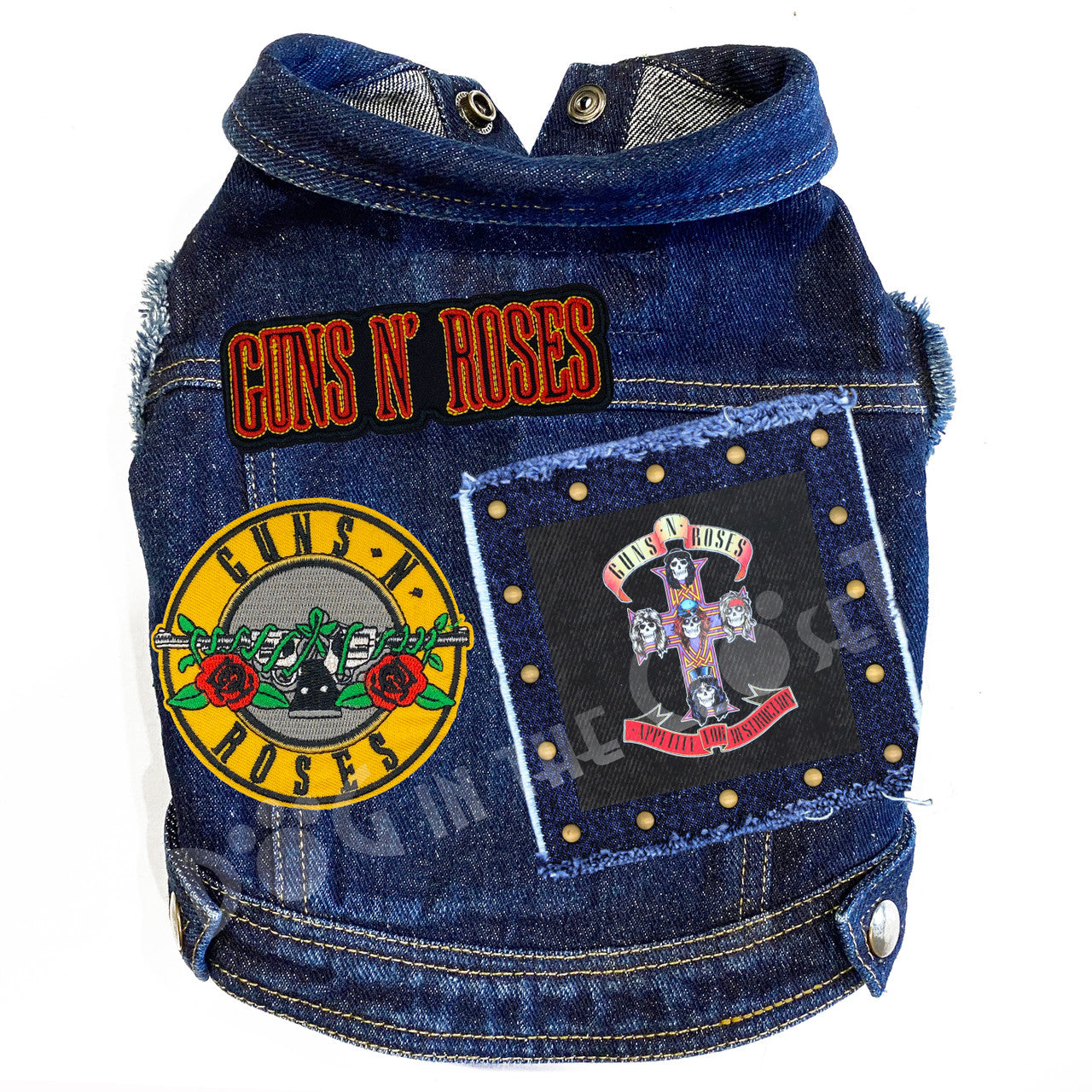 Rock Star - Guns N' Roses - Appetite for Destruction Denim Dog Jacket Blue Denim