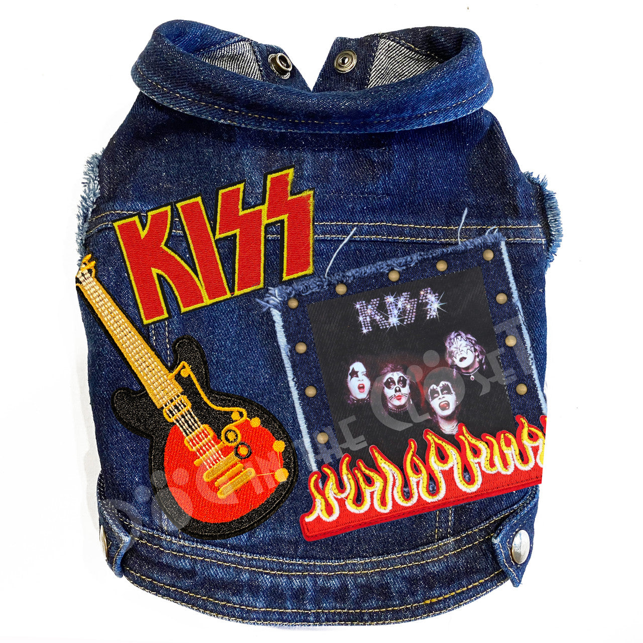 Rock Star - Kiss - Denim Dog Jacket Blue Denim