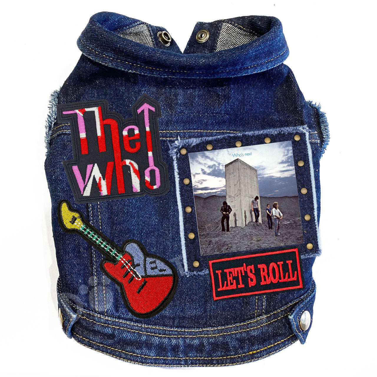 Rock Star - The Who -Who's Next Denim Dog Jacket Blue Denim