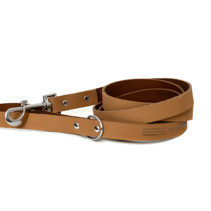 Modern Style Khaki Leather Leash