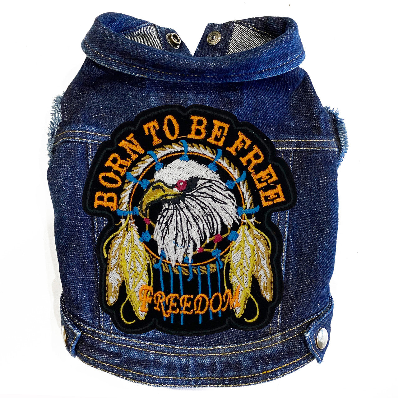 Born to be Free - Denim Dog Jacket Blue Denim