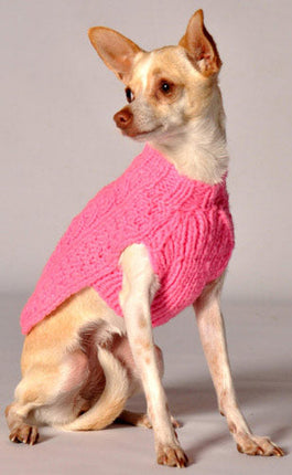 Pink Alpaca Cable Knit Sweater