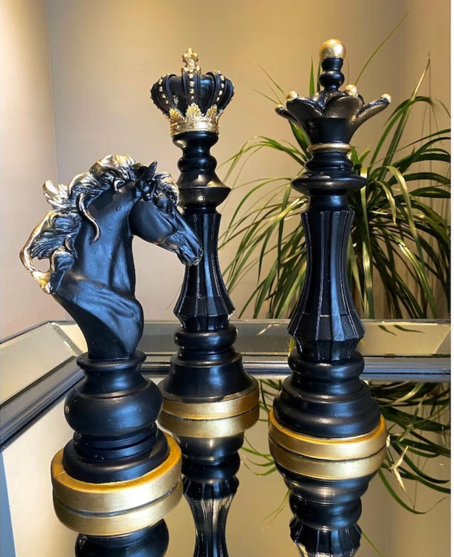 Luxury Chess Sculpture Trio