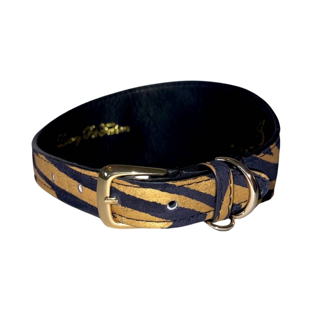 Black & Gold Zebra Print 3” Wide Style Collar