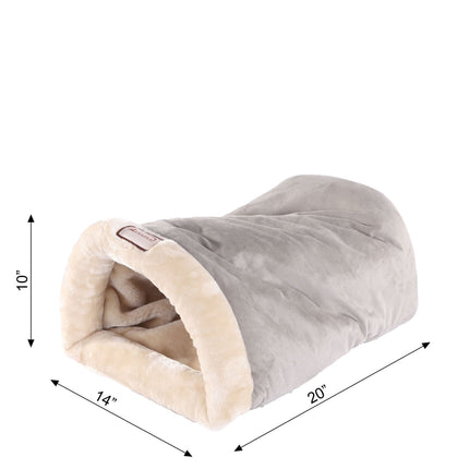 Armarkat Sleep Cat Bed Soft Cave Bed for Dog and Cat C15HHL/MH Sage Green & Beige